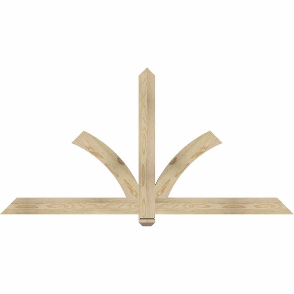 Ekena Millwork Redmond Rough Sawn Timber Gable Bracket, Douglas Fir, 72"W x 36"H x 2"D x 4"F, 12/12 Pitch GBW072X36X0204RED00RDF - main